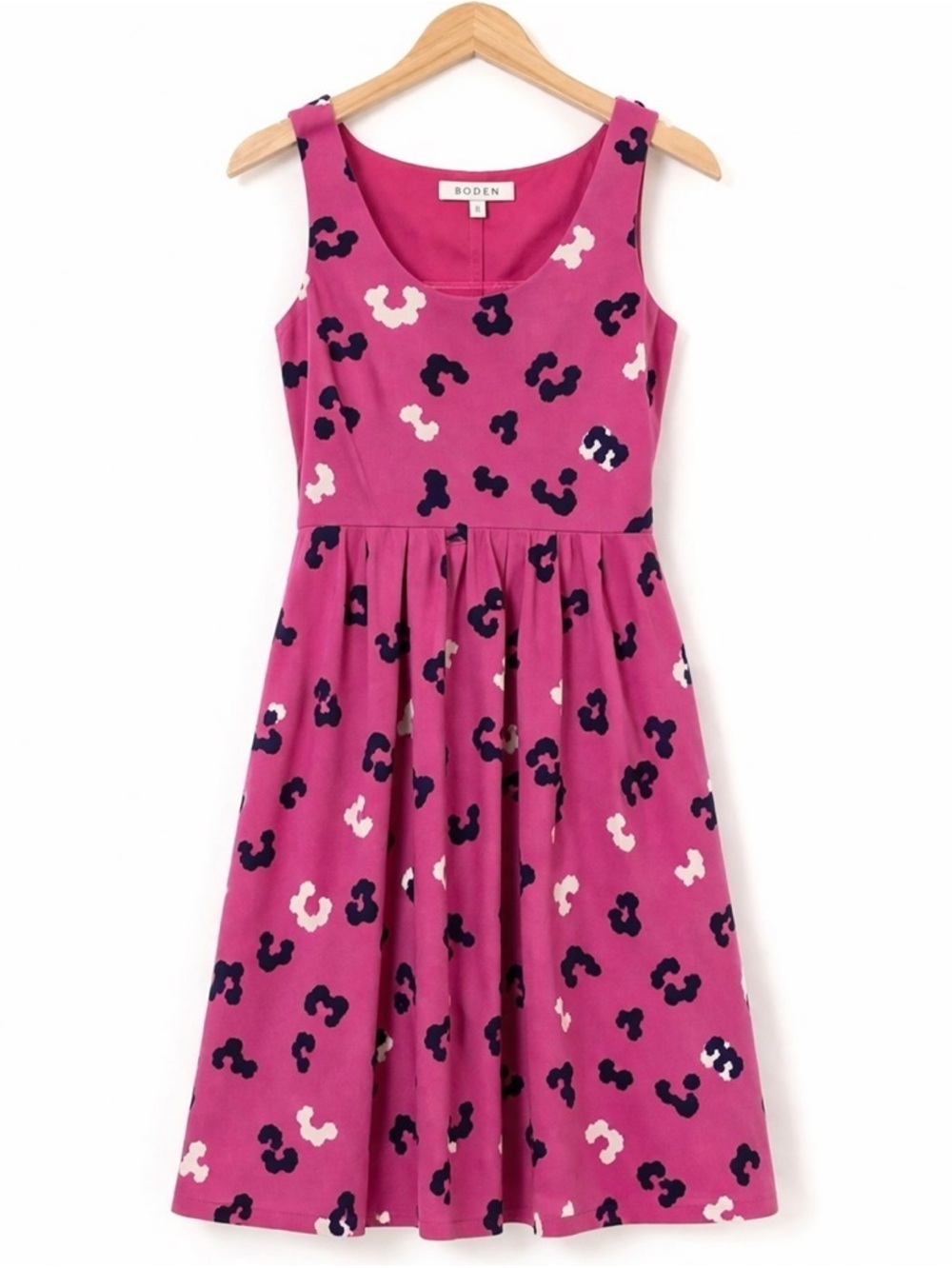 NWT Boden Joanna Tickled Pink Daisy Cloud Fit & Flare Dress Size 8